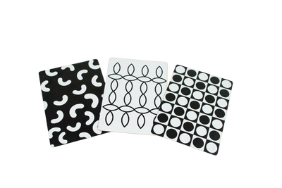 Complex black & white flashcards