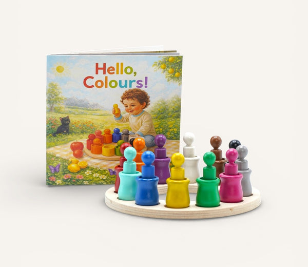 Peg dolls and book - tinyowlets